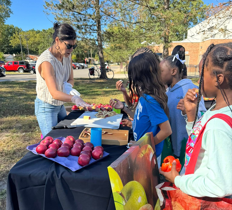 FUEL Farmers Market apple tasting