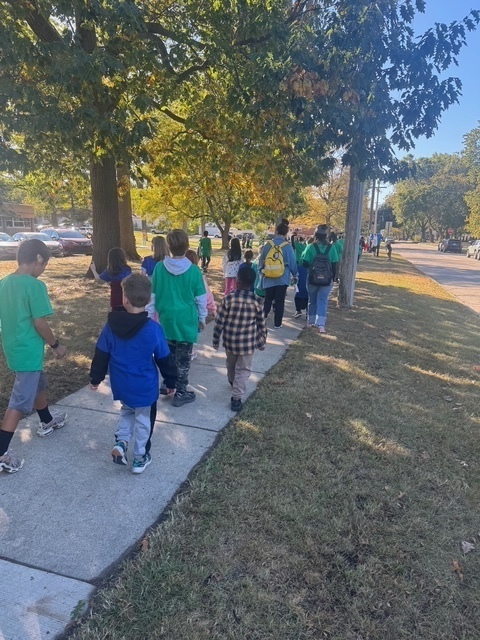 students gather for the walkathon and field day
