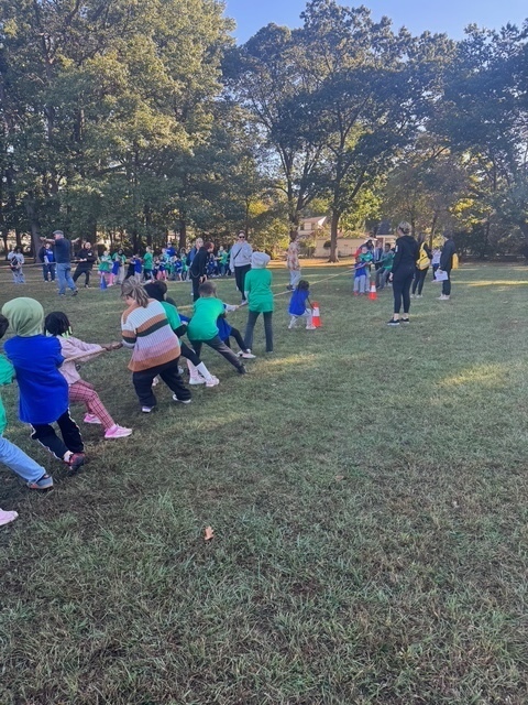 students gather for the walkathon and field day