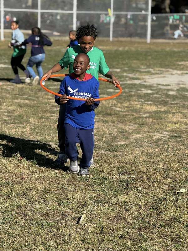 students play at walkathon field day