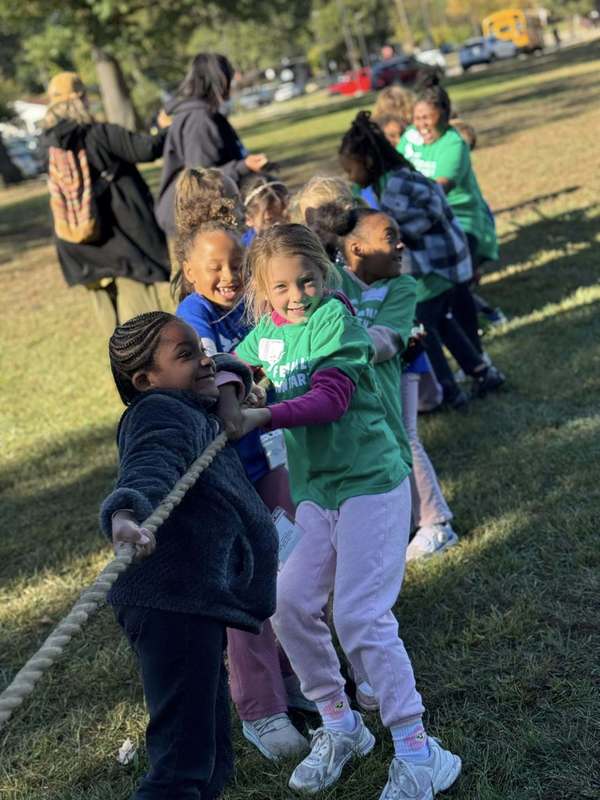 students play at walkathon field day