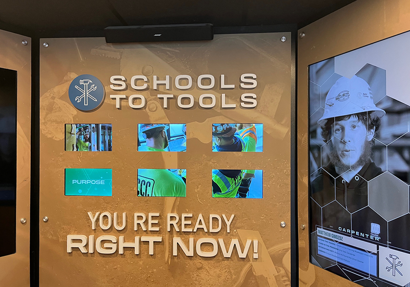 schools to tools display explains career opportunities