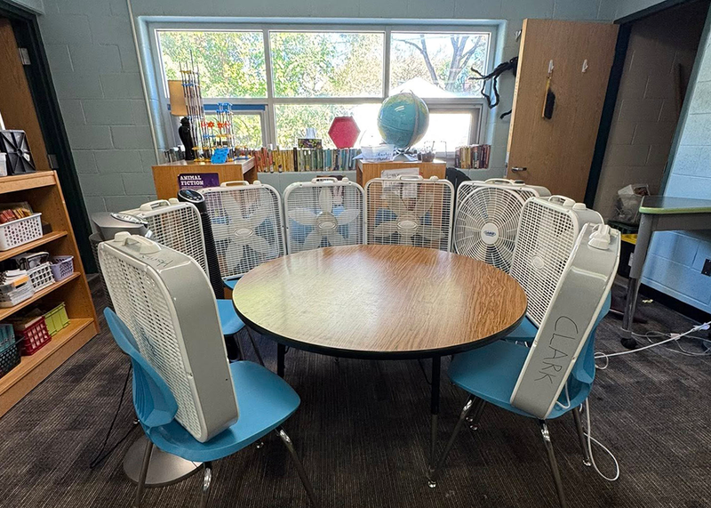 a sample wind tunnel was constructed using box fans to test the designs