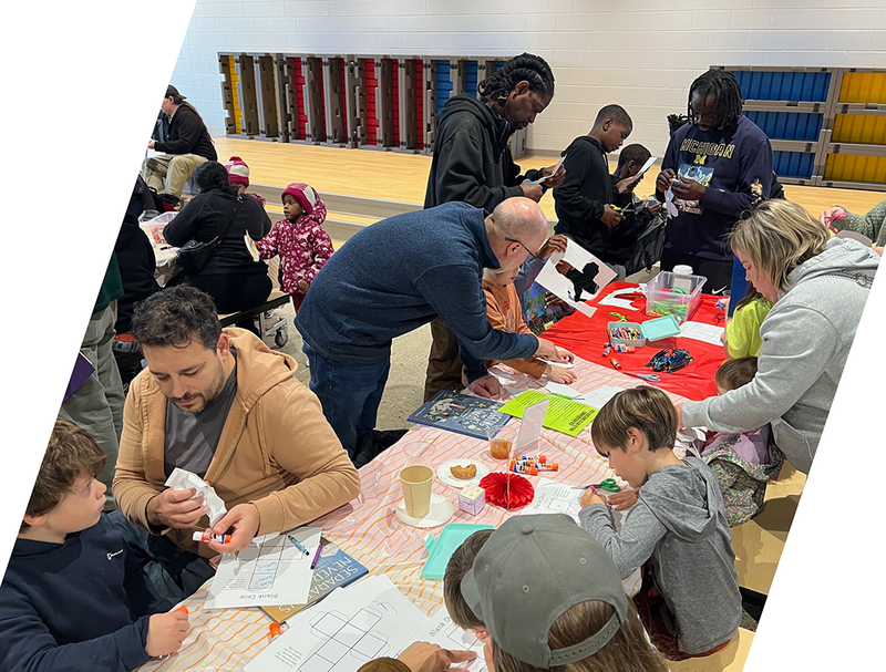 families gather to build literacy awareness during Ferndale Lower Elementary's Pumpkins and Pages event