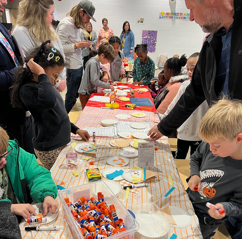 families gather to build literacy awareness during Ferndale Lower Elementary's Pumpkins and Pages event