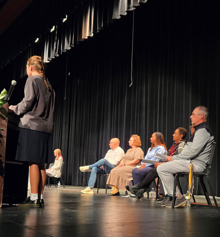 national honor students on stage