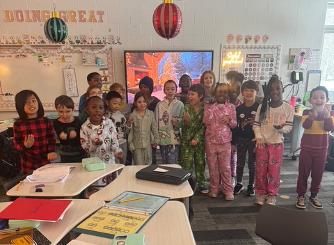 staff and students celebrate 67 days of school