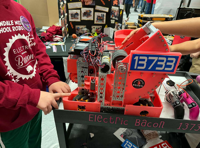 electric bacon displays their robot