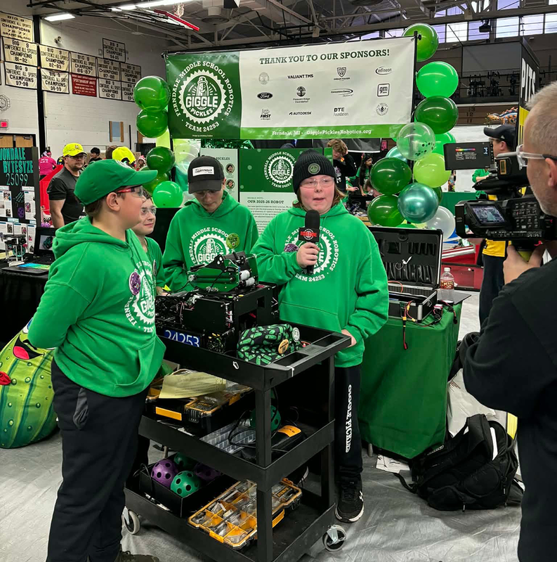 Giggle Pickles on the mic