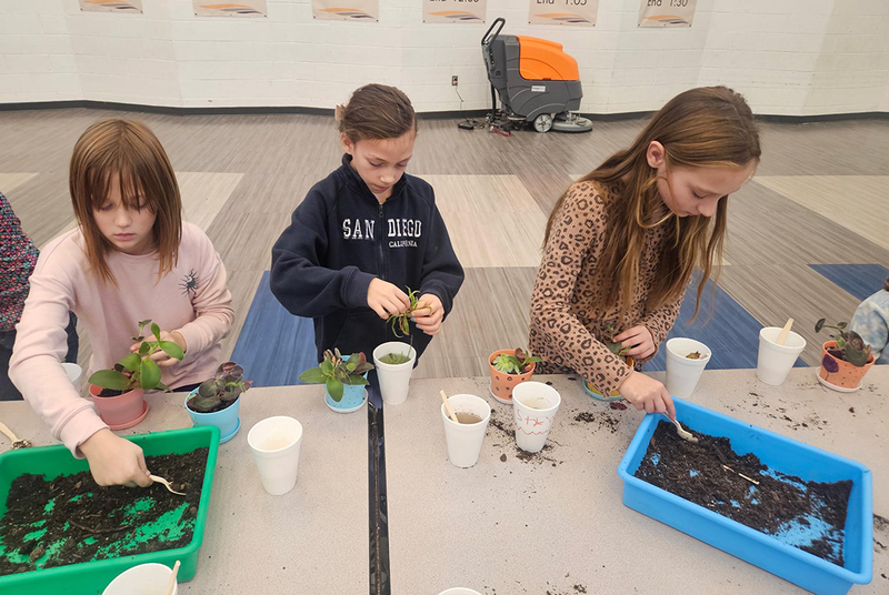 FUEL students pot plants