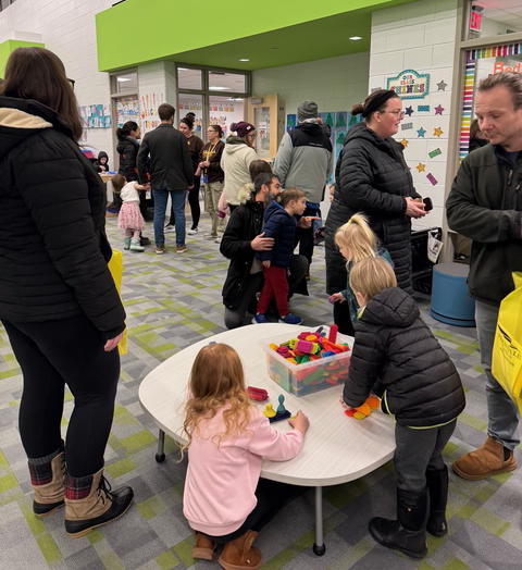 families explore Ferndale Lower Elementary during Kindergarten Open House