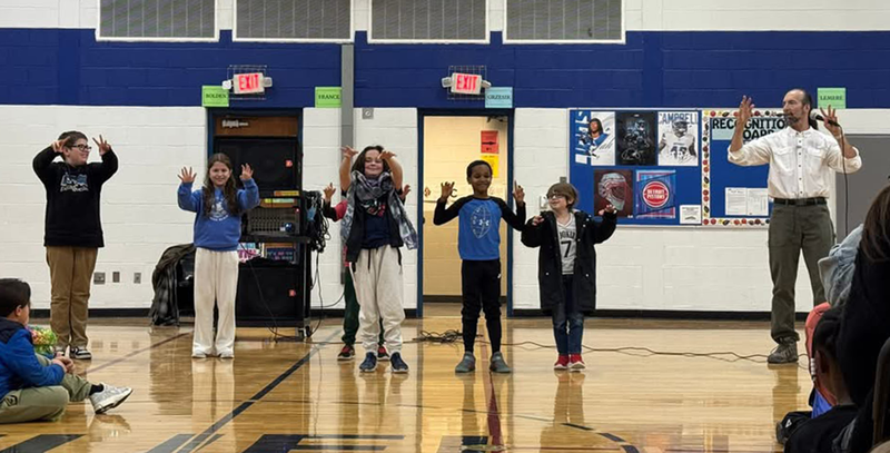 Students Enjoy Author Visit in the FUEL Gymnasium