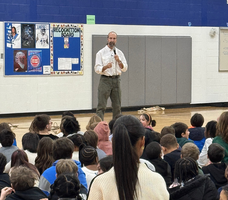 Students Enjoy Author Visit in the FUEL Gymnasium