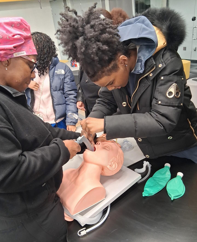UHS Students explore healthcare careers and practice medical techniques.