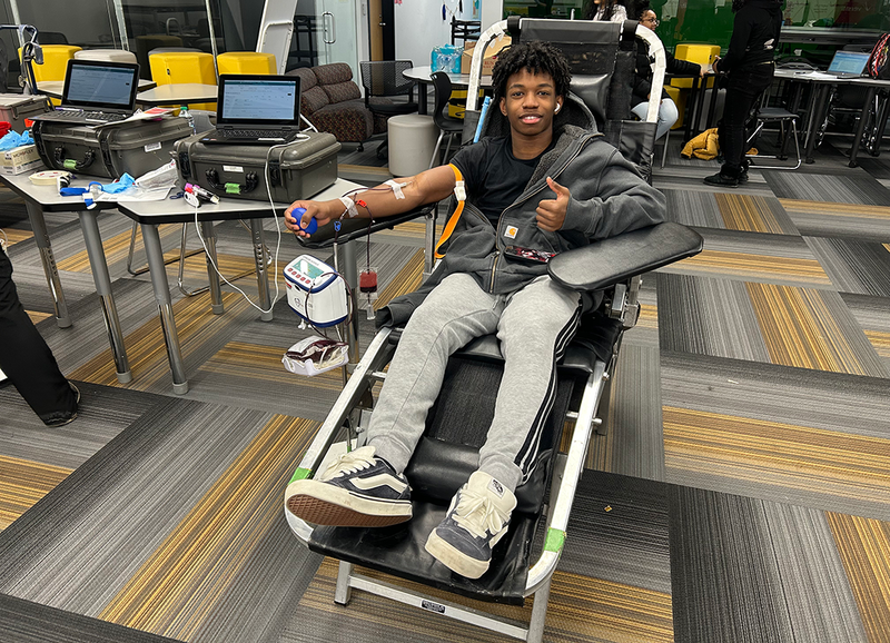students donated blood at UHS blood drive