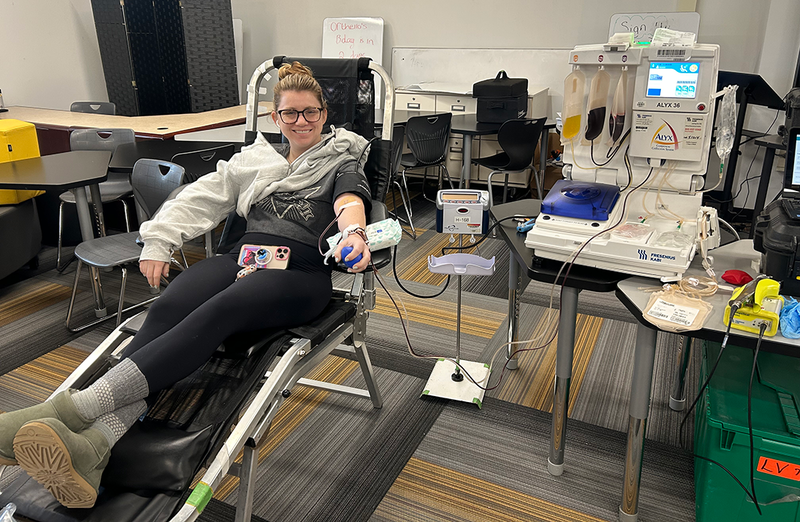 staff donated blood at UHS blood drive