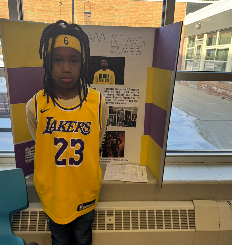 At FUEL's Living History night, a student presents the life and legacy of Lebron James