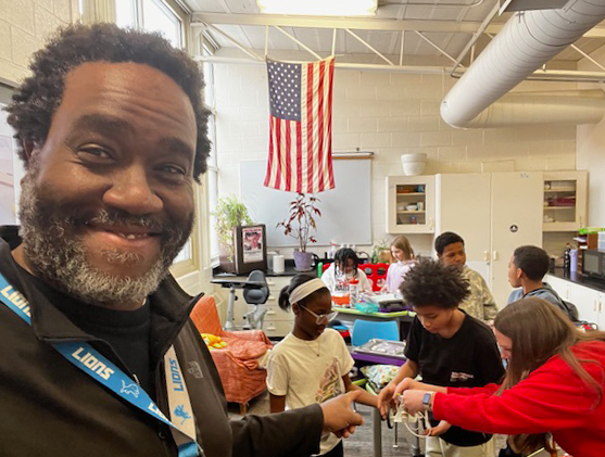 5th grade students explore STEM tools in Mr. Davis's class.