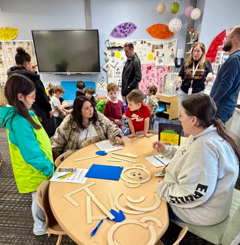 families gather for literacy night at Ferndale Early Childhood Center