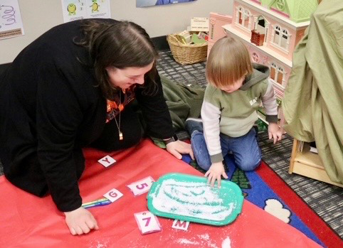 families gather for literacy night at Ferndale Early Childhood Center
