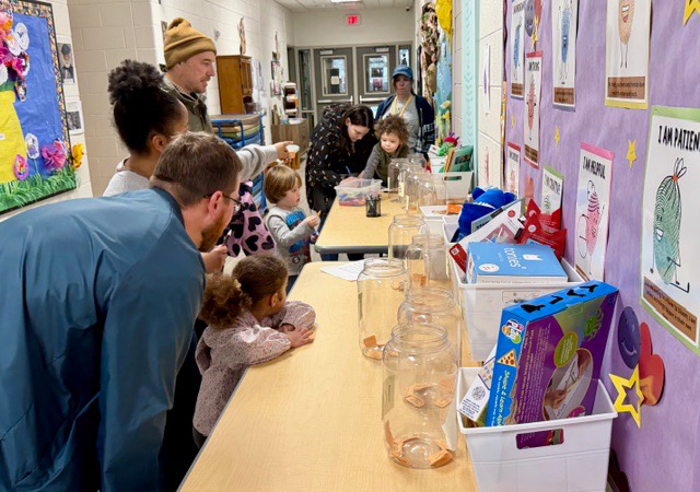 families gather for literacy night at Ferndale Early Childhood Center