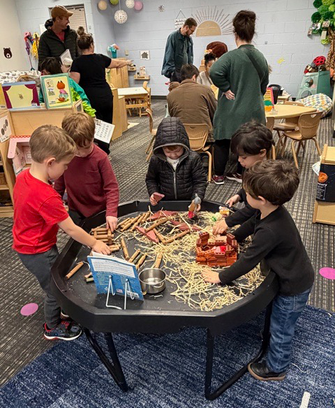 families gather for literacy night at Ferndale Early Childhood Center