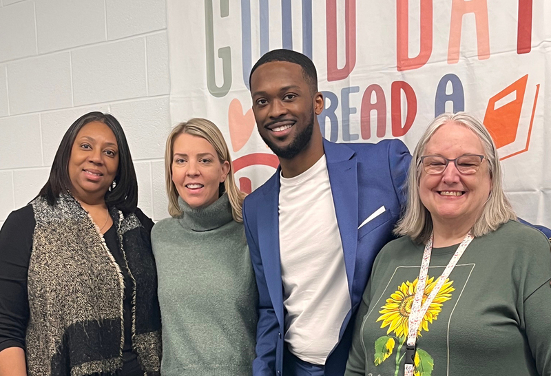  Terrell Bailey, WWJ-CBS Journalist/Anchor, visits FLower as a guest reader.