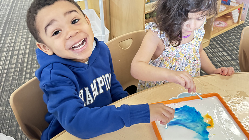 students learn hands-on in Ferndale Early Childhood Center