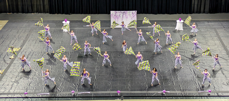 Winterguard performed for a Bronze Medal in competition