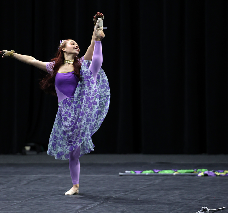 Winterguard performed for a Bronze Medal in competition