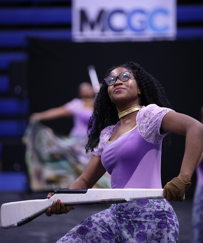 Winterguard performed for a Bronze Medal in competition
