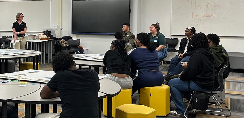 students present on Environmental Science project with Detroit Riverwalk Conservancy
