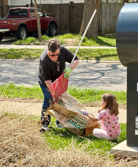 students and staff clean-up for Earth Week