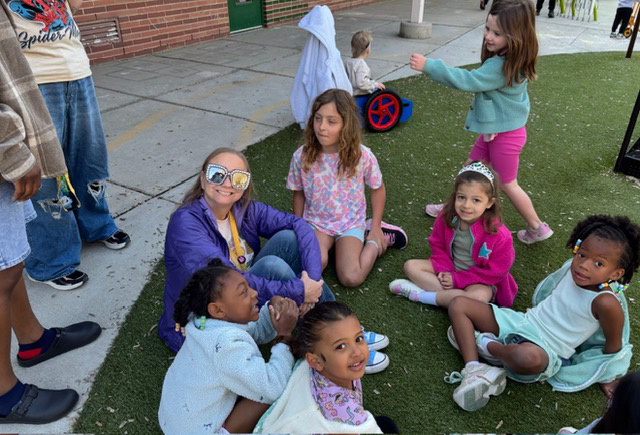 students and staff clean-up for Earth Week