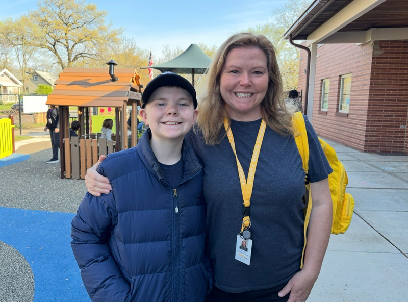 students and staff clean-up for Earth Week