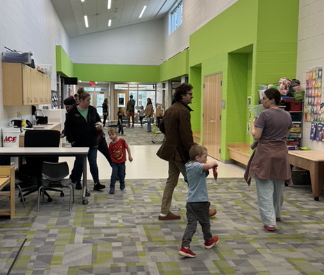 Kindergartener round-up introduces Kinder students to their school building.