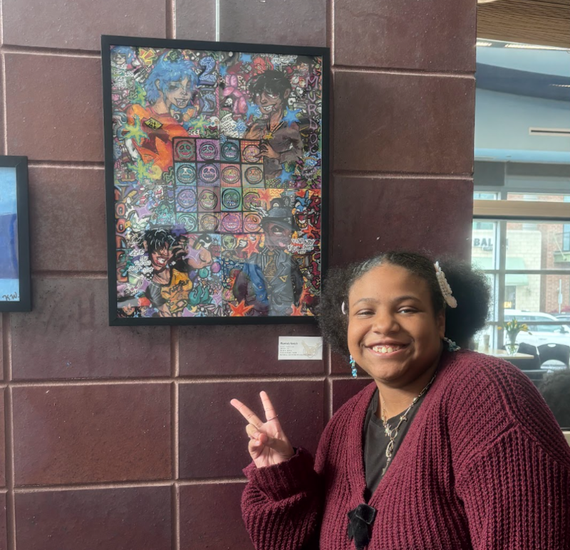 families view student art from UHS Art Club