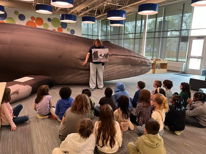 chunk the whale visits Ferndale Elementaries