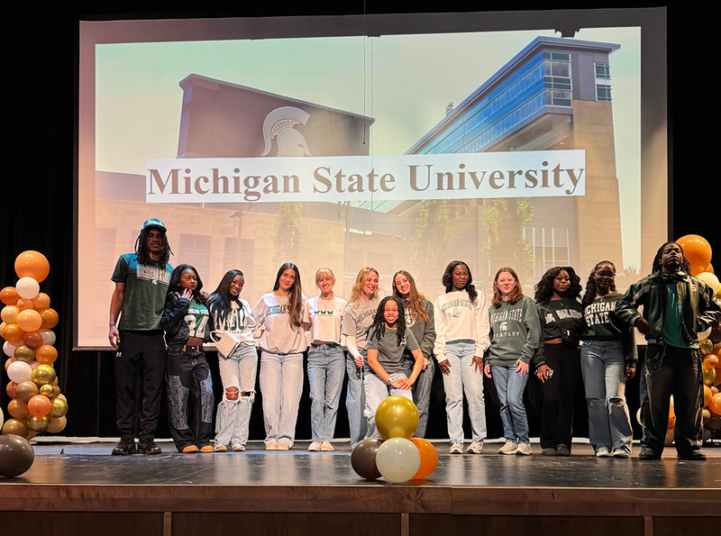 students celebrate life after high school on decision day