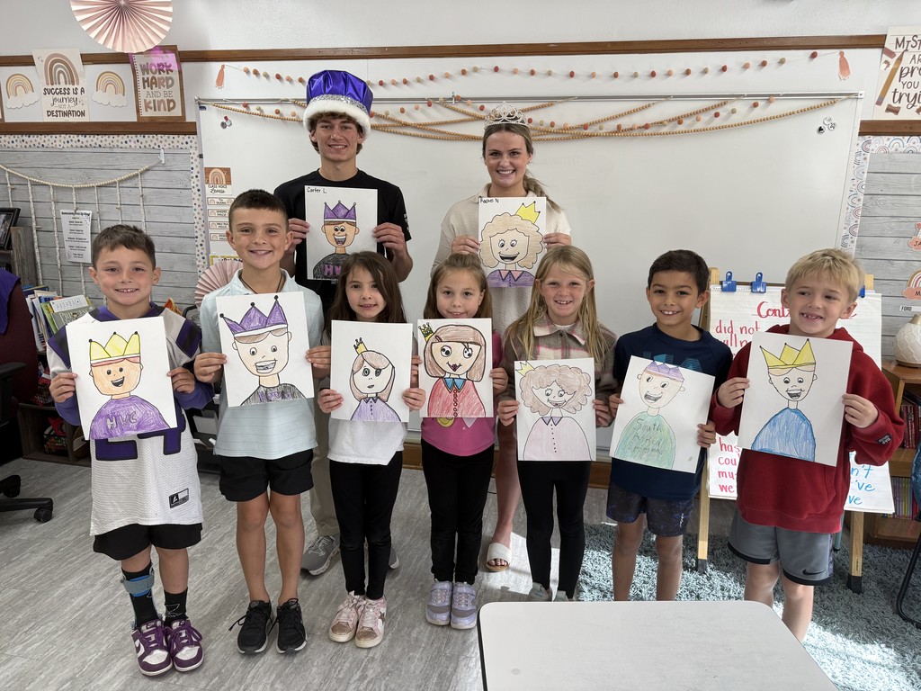 King Carter and Queen Rachel with the 3rd graders
