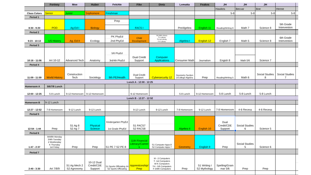 schedule