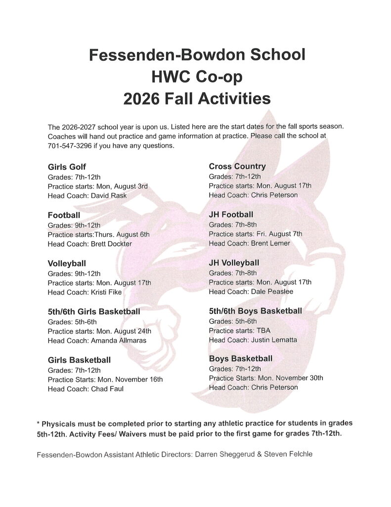 2026 Fall Activities