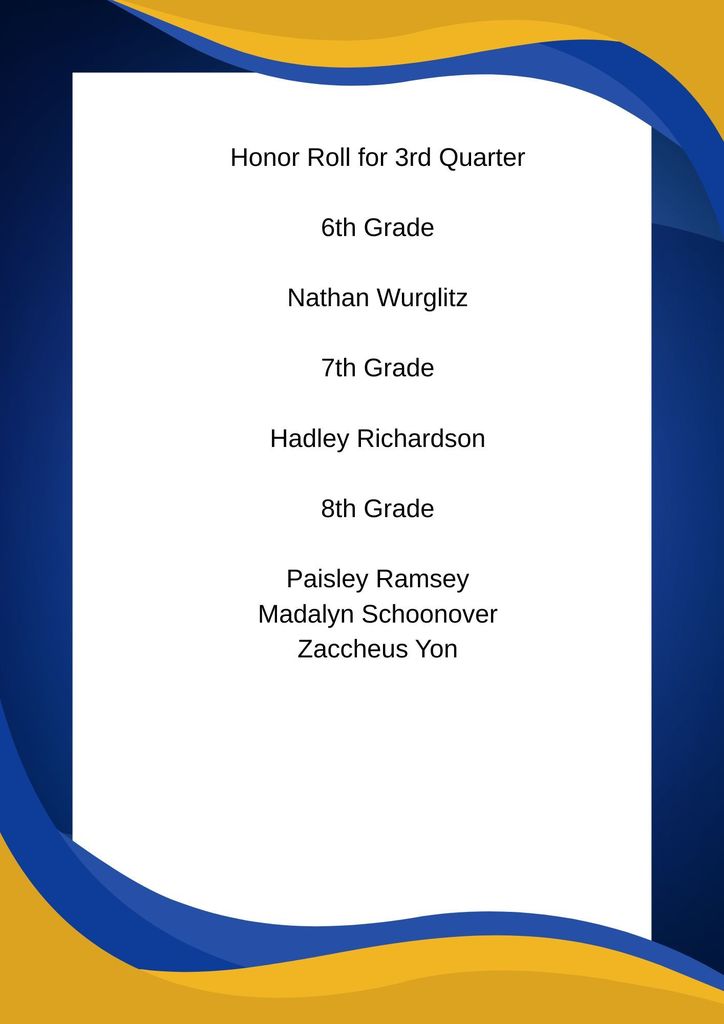 3rd Q Honor Roll