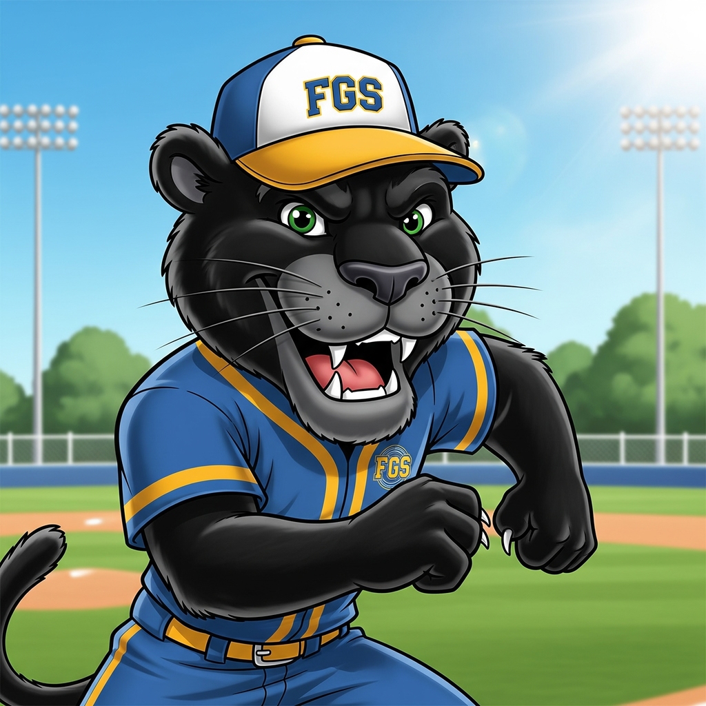 Panther playing baseball 