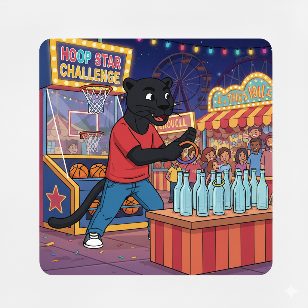 Panther playing carnival game