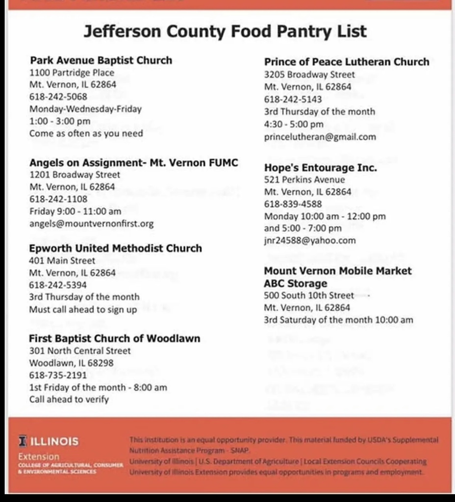 Food Pantries in Jefferson County