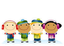 Clipart of Kids in Coats