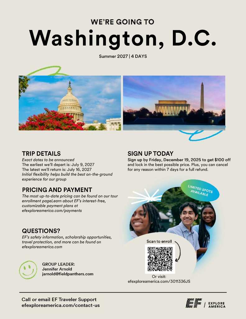 Washington DC  Flyer for Enrollment