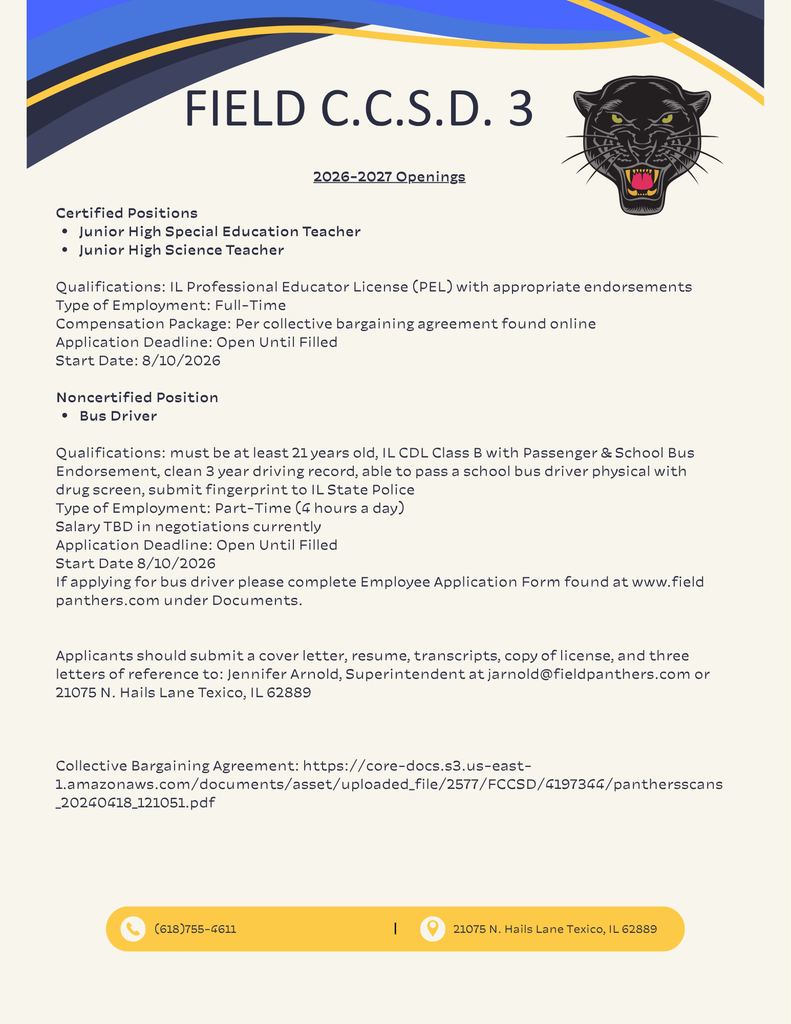 Special Edu, Junior High Science, Bus Driver