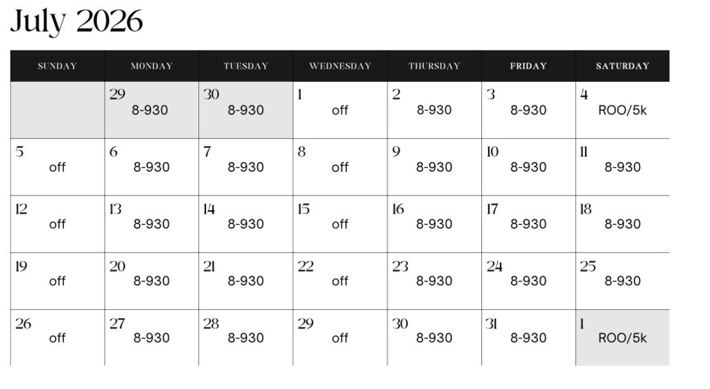 July Calendar